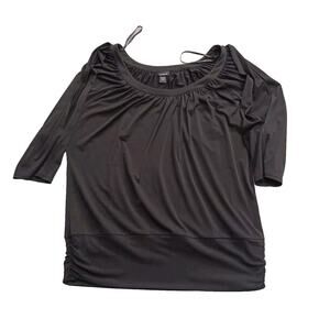 3XL Black Torrid Top Shirt Open Shoulder Short Bat sleeve Flowy